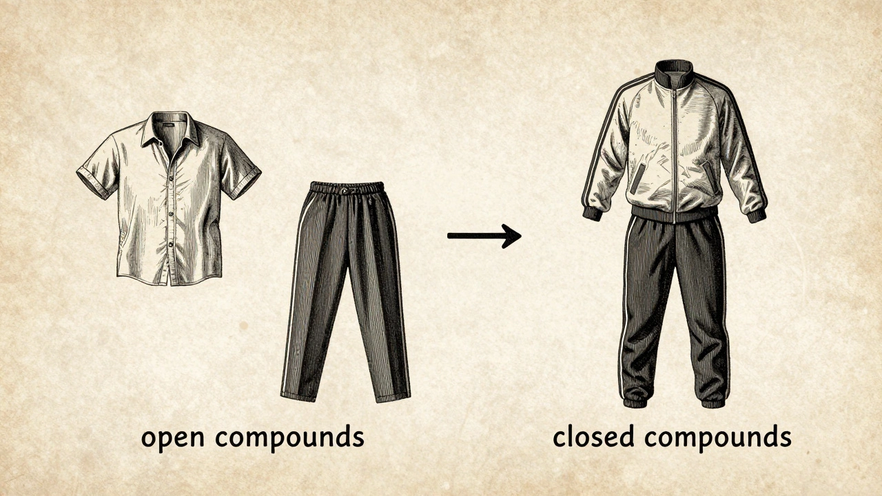Vintage illustration showing separate clothes merging into one