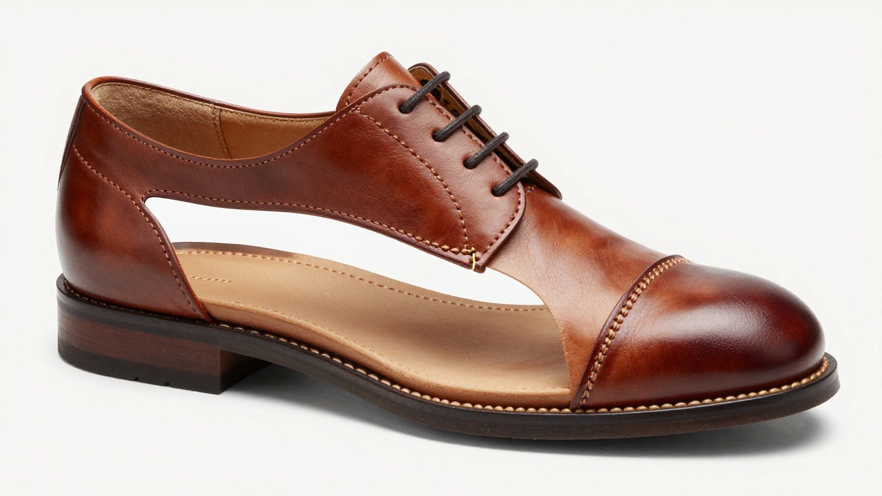 Diagram showing Goodyear welt stitching layers inside a shoe