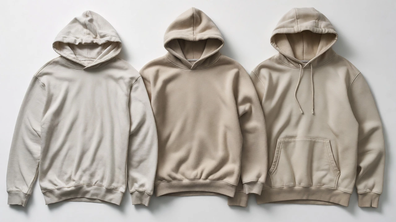 Comparison of thin, medium, and heavy hoodies