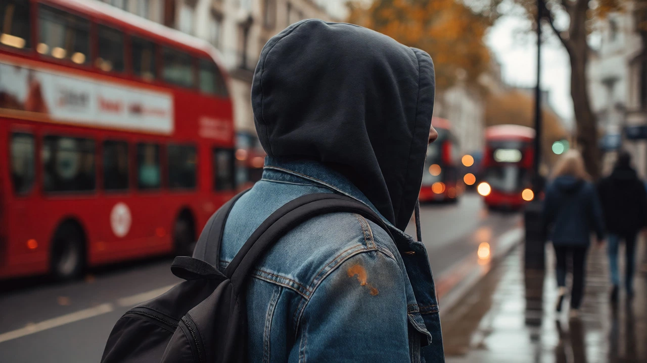 Person wearing a durable hoodie in a city