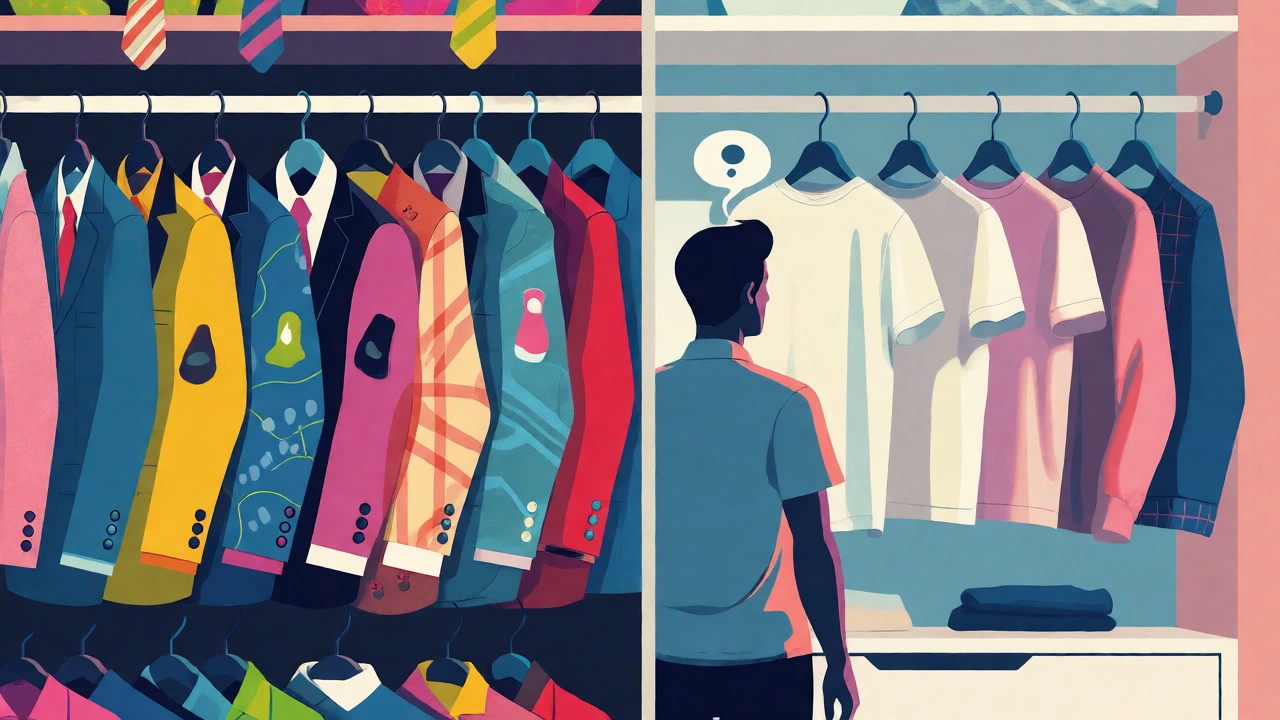 Comparison of chaotic vs minimalist wardrobe